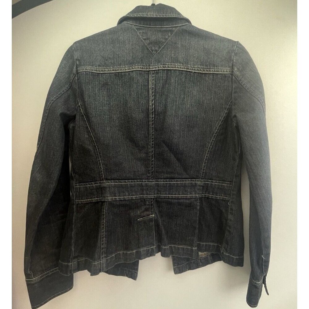 TOMMY HILFIGER Women’s Dark Denim Jean Jacket Size Small - Picture 9 of 14